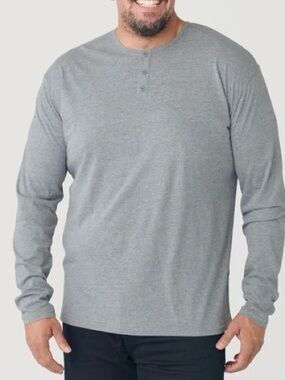 Men's Long-Sleeve Henley Shirt - Gray
